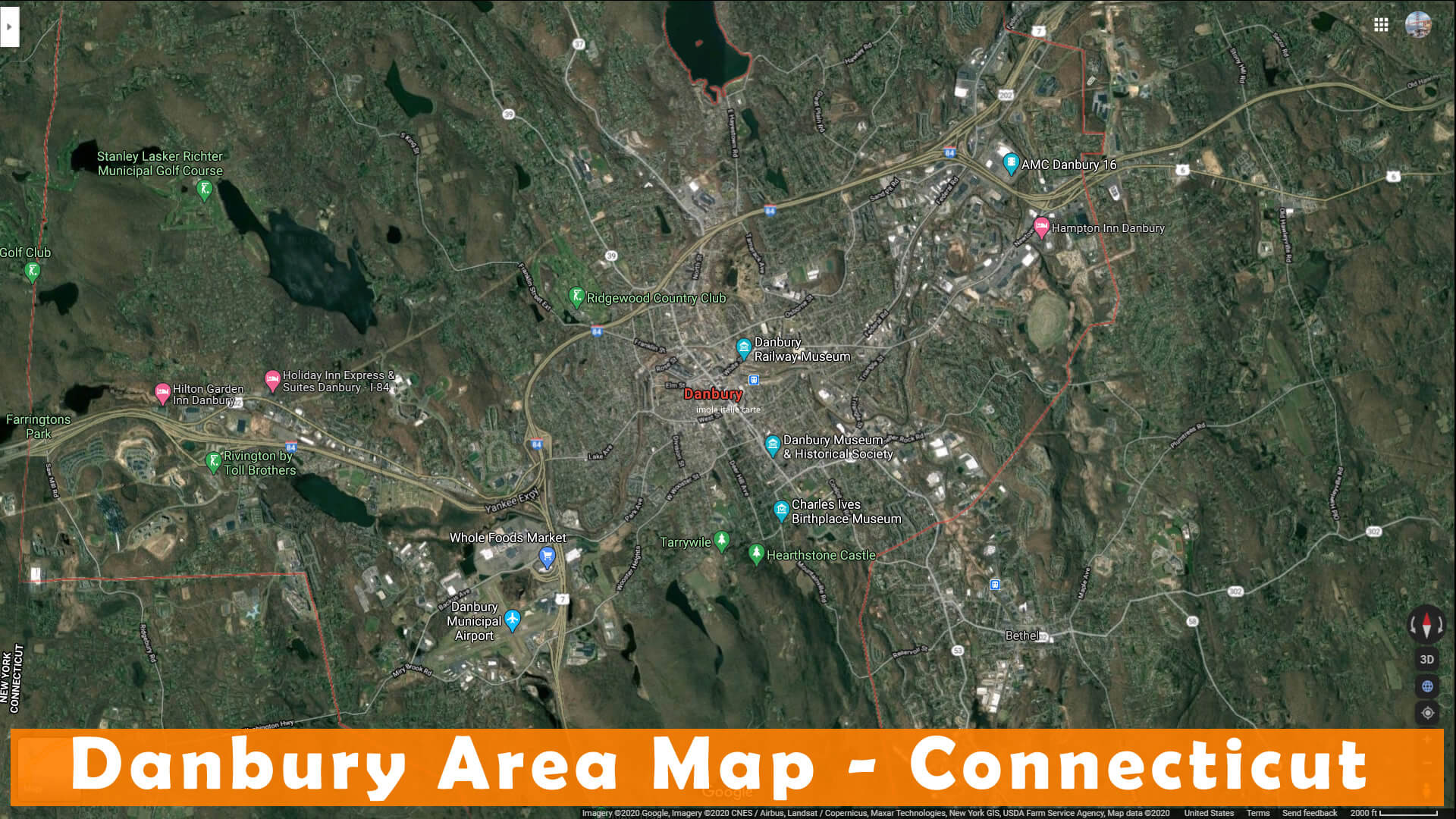 Danbury Zone Carte Connecticut